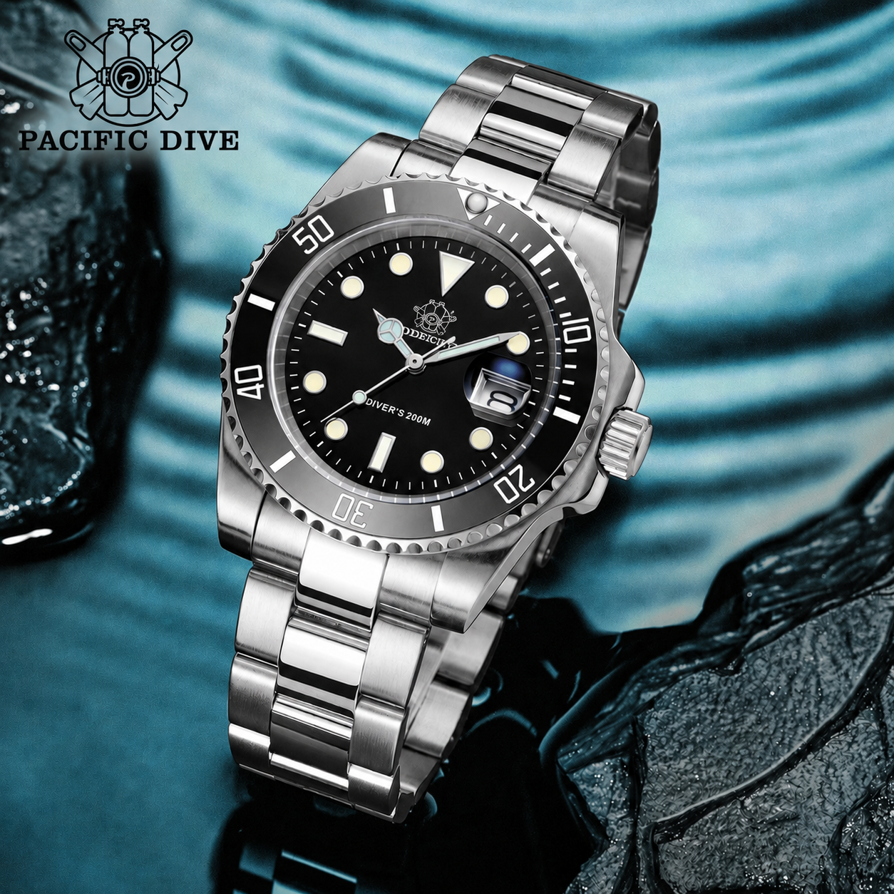 Pacific Dive Stainless Steel Men's Business Quartz Watch